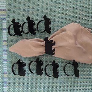Black Bear metal Napkin Rings